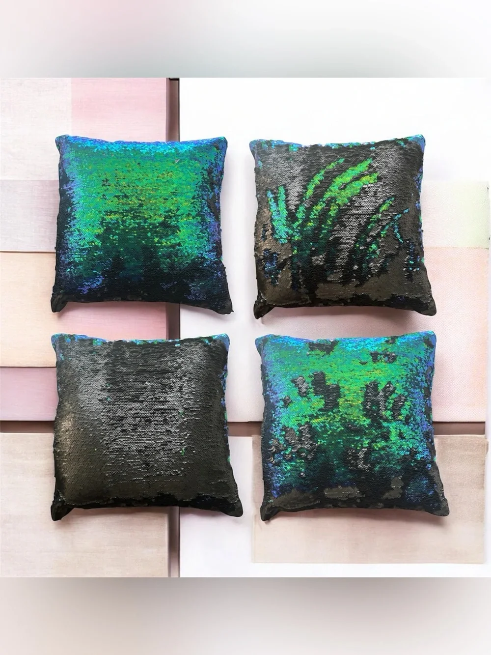 Eye-Catching Mermaid Sequin Pillow (16